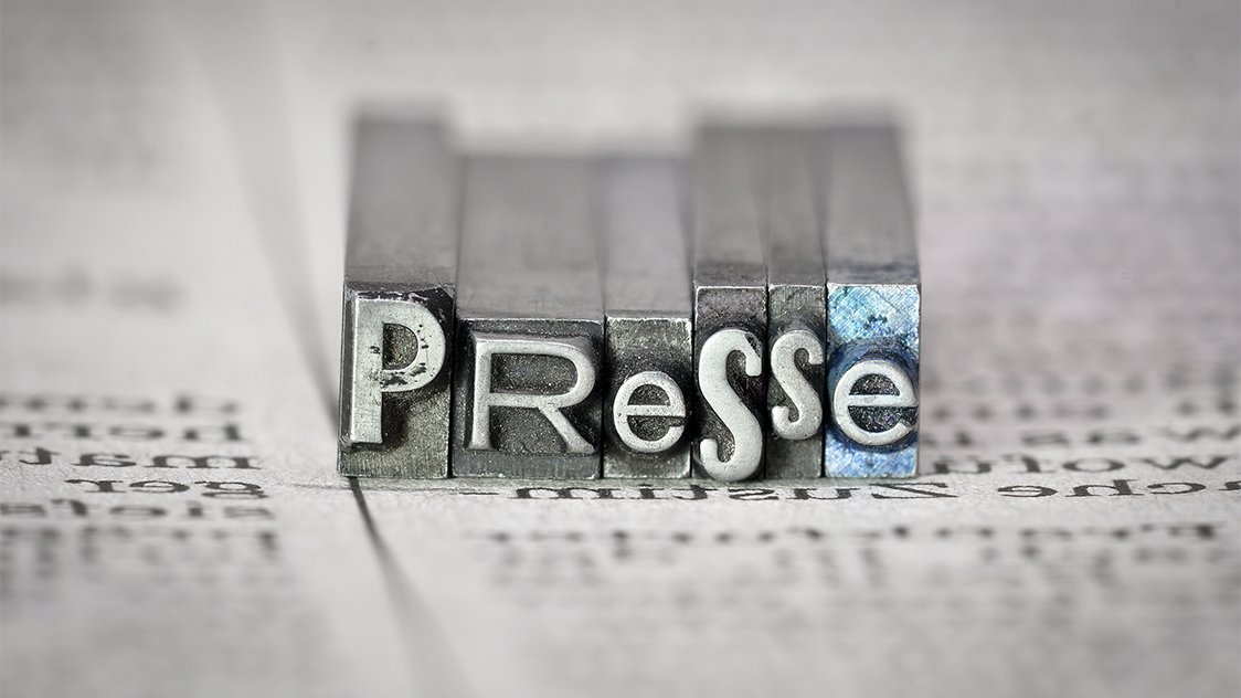 Das Wort Presse in einzelnen Lettern